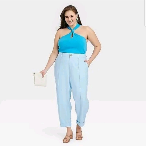 Women's Halter Neck Pullover Sweater - A New Day Turquoise Blue - Picture 2 of 4